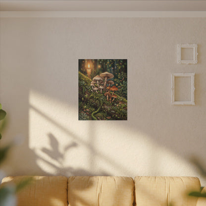 Spring Wild Mushrooms Herbarium Canvas Art | Rustic Decor