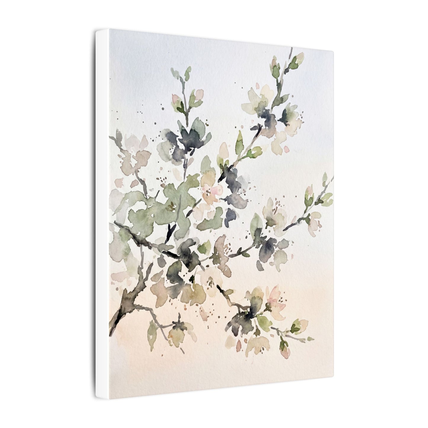 Cherry Blossom Watercolor Canvas Art | Elegant Japandi Art