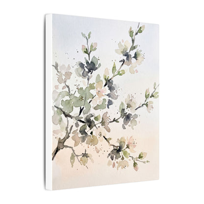 Cherry Blossom Watercolor Canvas Art | Elegant Japandi Art