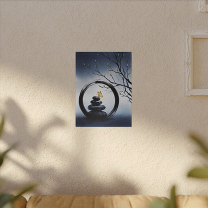 River Stones Spring Canvas Art | Zen Peaceful Design
