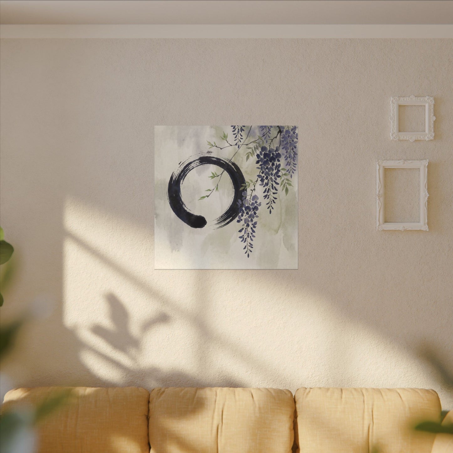 Wisteria Enso Canvas Art | Serene Zen Art
