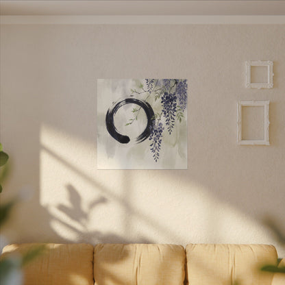 Wisteria Enso Canvas Art | Serene Zen Art