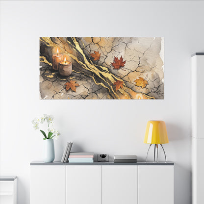 Cracked Earth Autumn Canvas Art | Japandi Warm Design