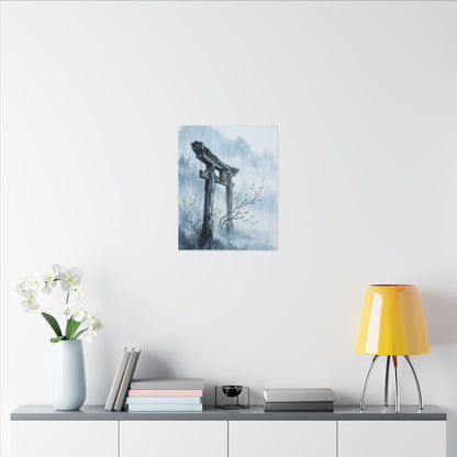 Torii Gate Canvas Art | Spring Zen Sumi E Art