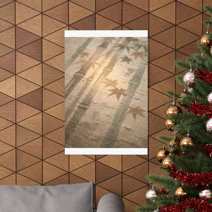 Japandi Bamboo Grove in Golden Hour | Japanese Pattern Wall Art Print