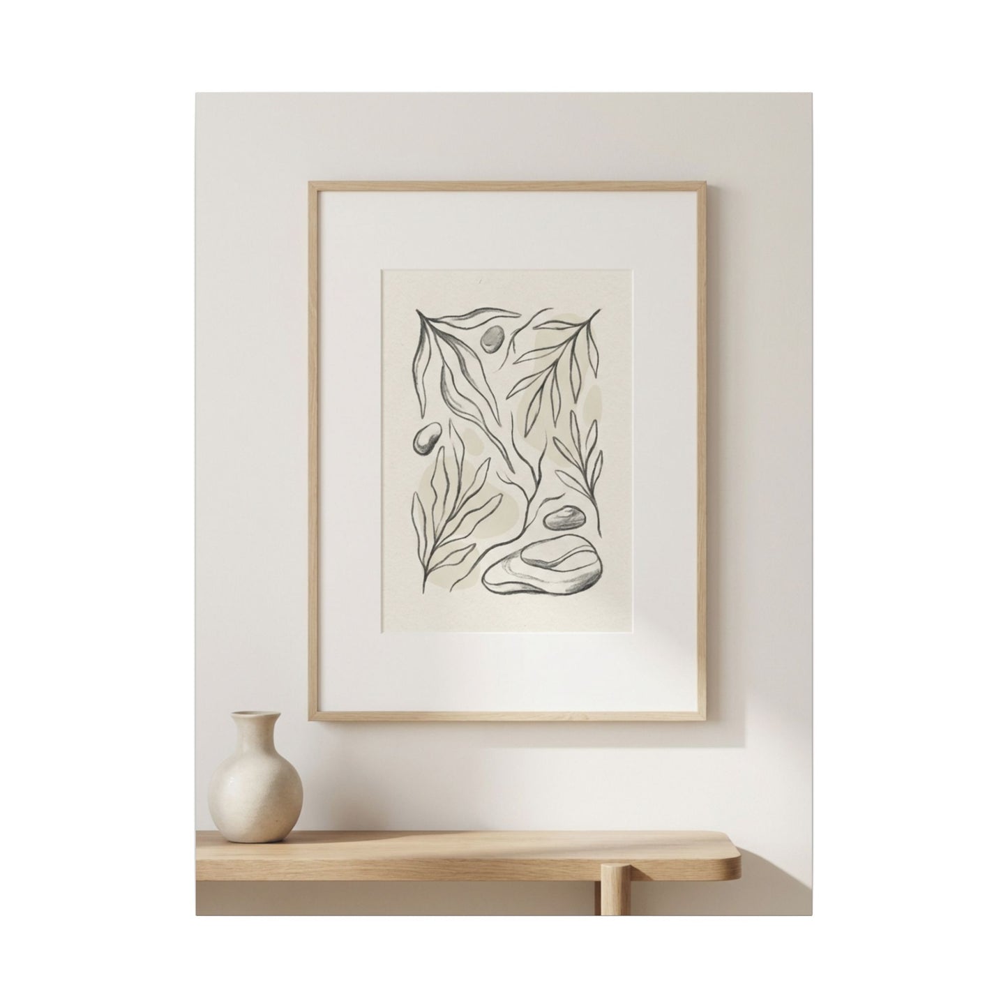 Japandi Charcoal Canvas Art