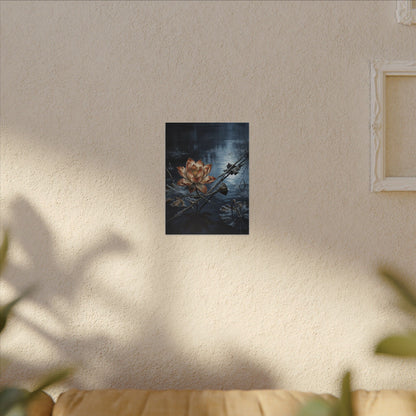 Winter Lotus Flower Broken Beauty Canvas Art | Healing Decor