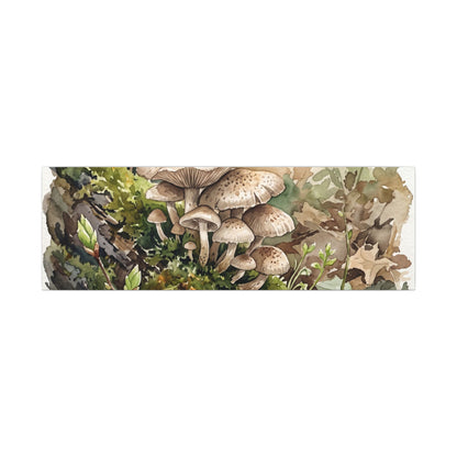 Wild Mushrooms Canvas Art | Spring Japandi Watercolor Art