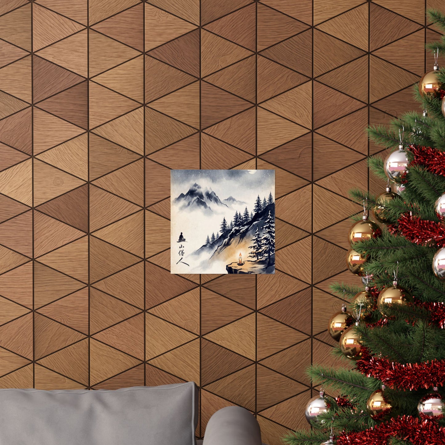 Calm Mountain Mist Wall Art Print - Ukiyo E Inspired Zen