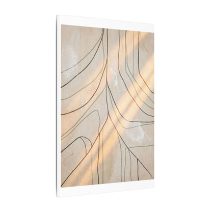 Shoji Screen Minimal Line Canvas Art | Warm Japandi Art