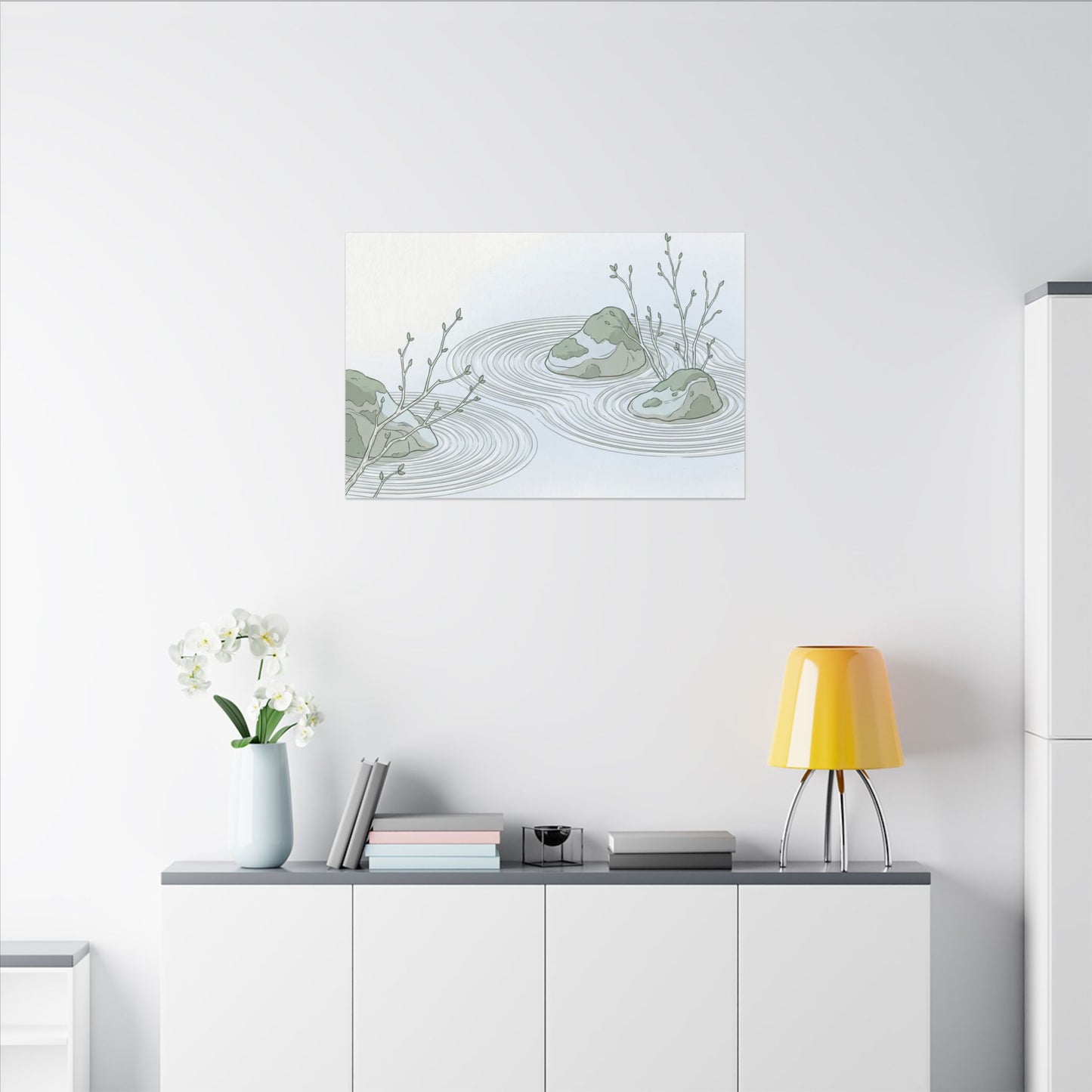 Moonlight Rock Garden Canvas Art - Japandi Ma