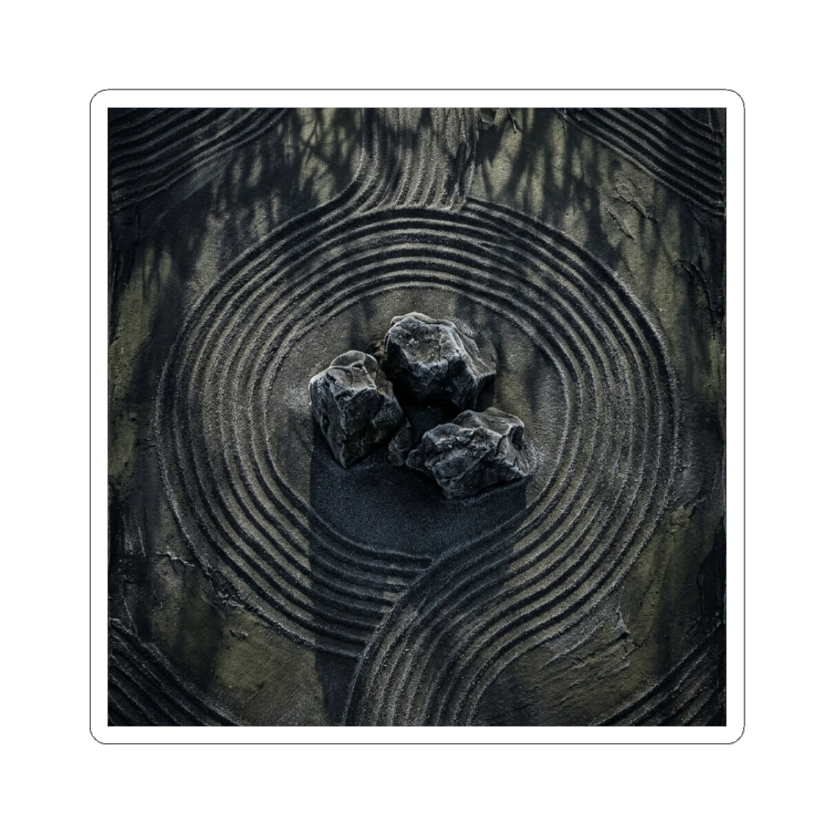Rock Garden Sticker | Winter Dark Japandi Dark Texture Art