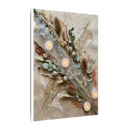 Candlelight Dried Flowers Canvas Art - Japandi Kanso