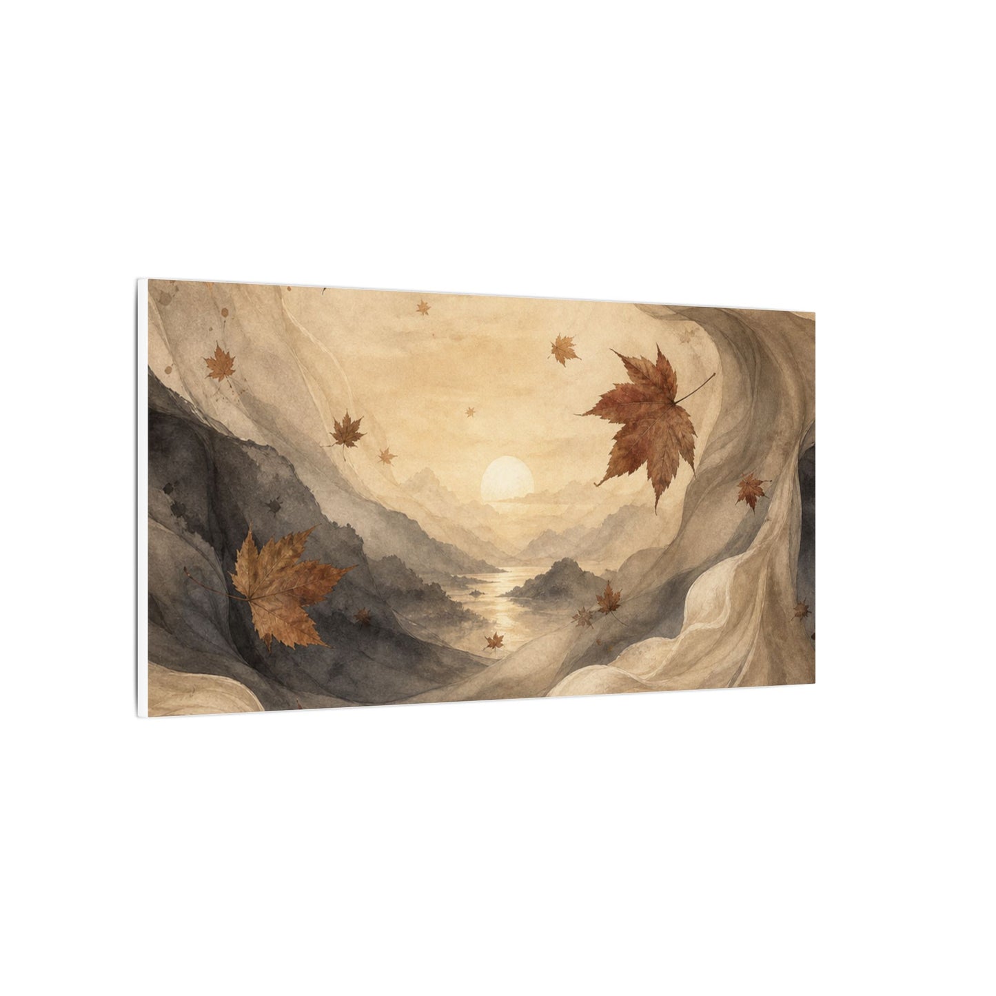 Autumn Silk Drape Watercolor Canvas Art | Earthy Decor