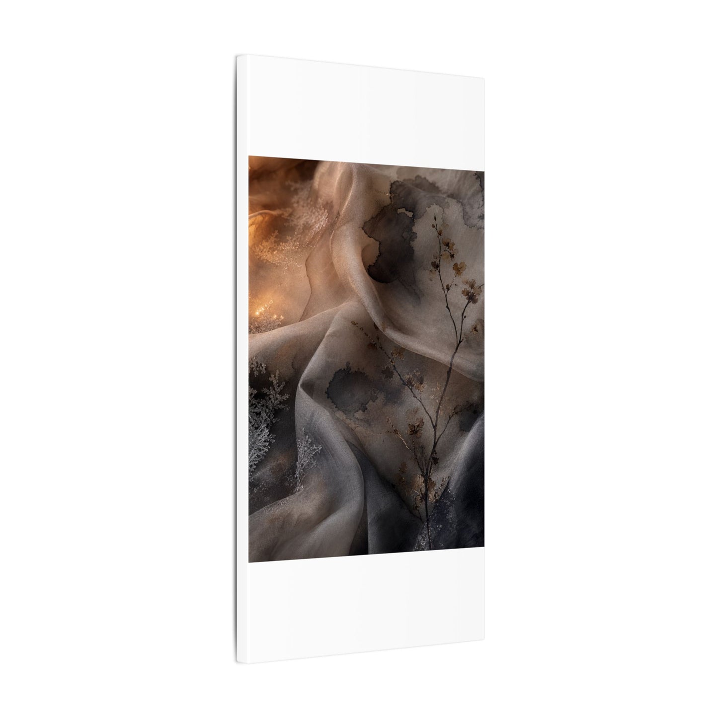 Japandi Silk Drape in Candlelight | Watercolor Canvas Art