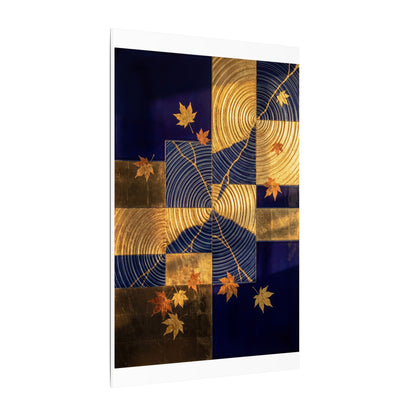Autumn Water Ripple Crackle Gold Canvas Art | Artful Decor