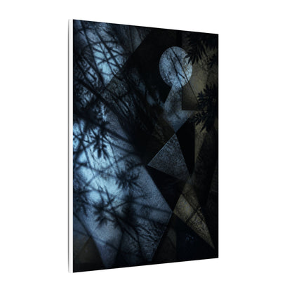Shadow Play Winter Canvas Art | Dark Japandi Luxurious Design