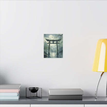 Earthy Torii Gate Canvas Art - Watercolor Japandi