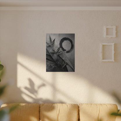 Winter Paper Fold Enso Canvas Art | Serene Decor
