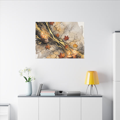 Cracked Earth Autumn Canvas Art | Japandi Warm Design