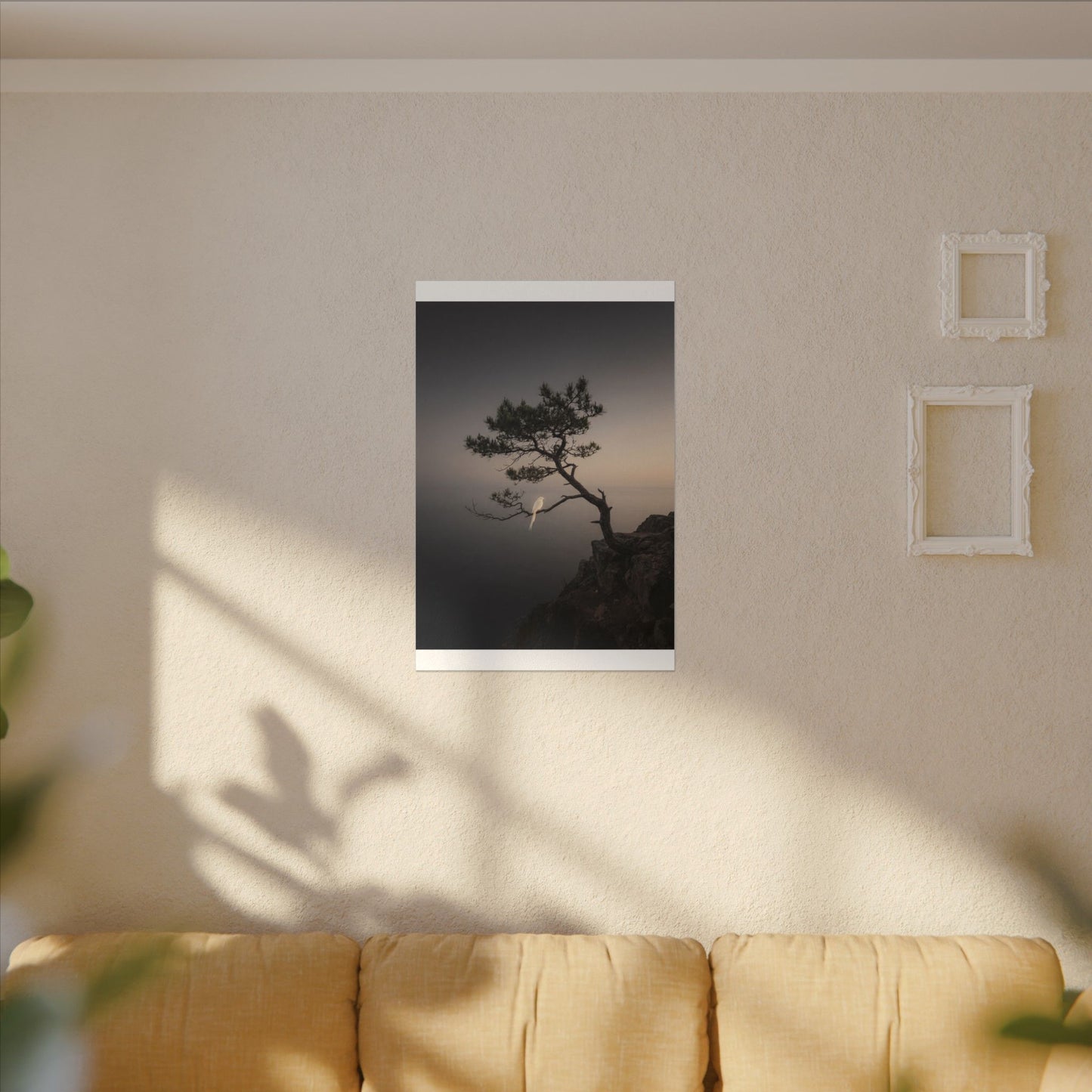 Dawn Pine Tree Canvas Art - Dark Japandi Datsuzoku