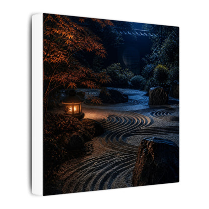 Summer Rock Garden Shadow Zen Canvas Art | Moody Decor