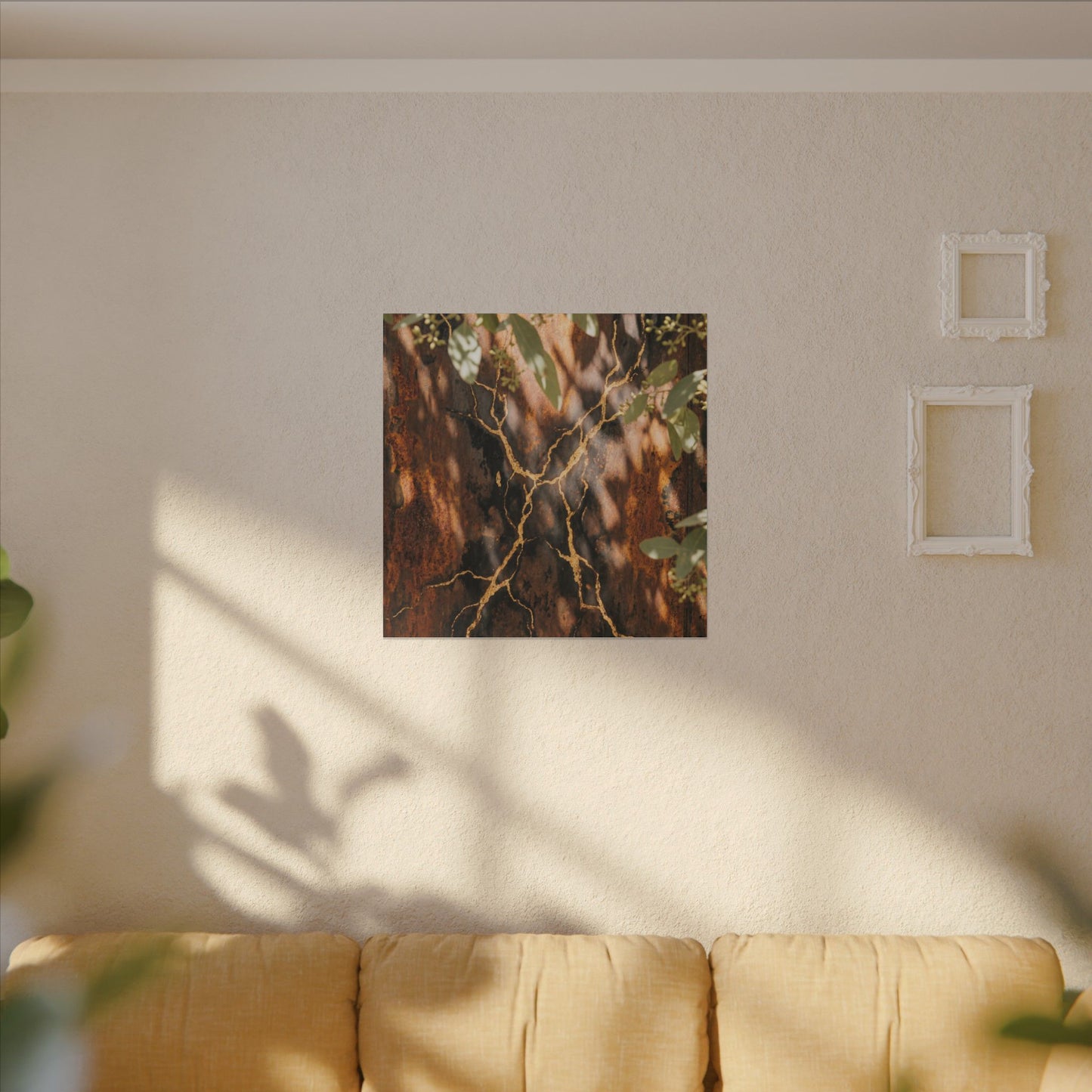 Kanso Rust Patina Canvas Art - Kintsugi Gold Vein