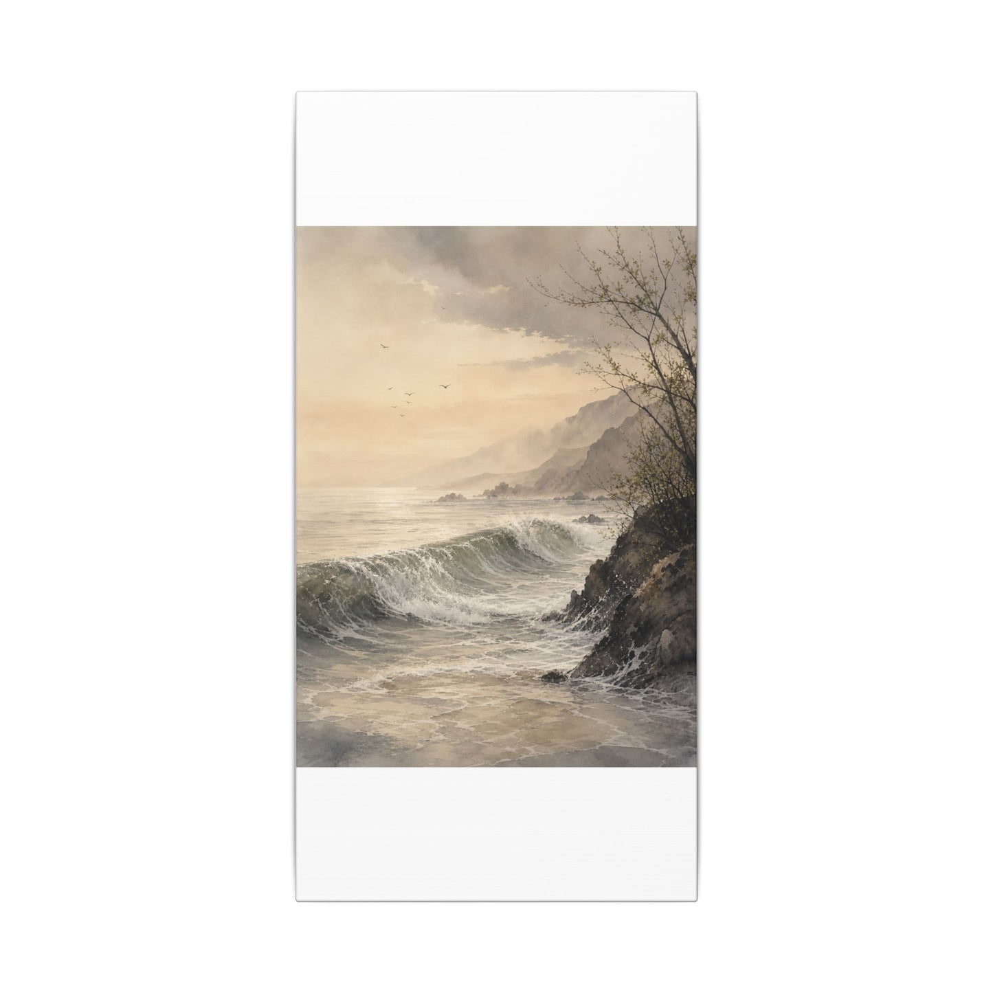 Ocean Wave Spring Canvas Art | Japandi Elegant Design