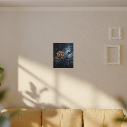 Winter Lotus Flower Broken Beauty Canvas Art | Healing Decor