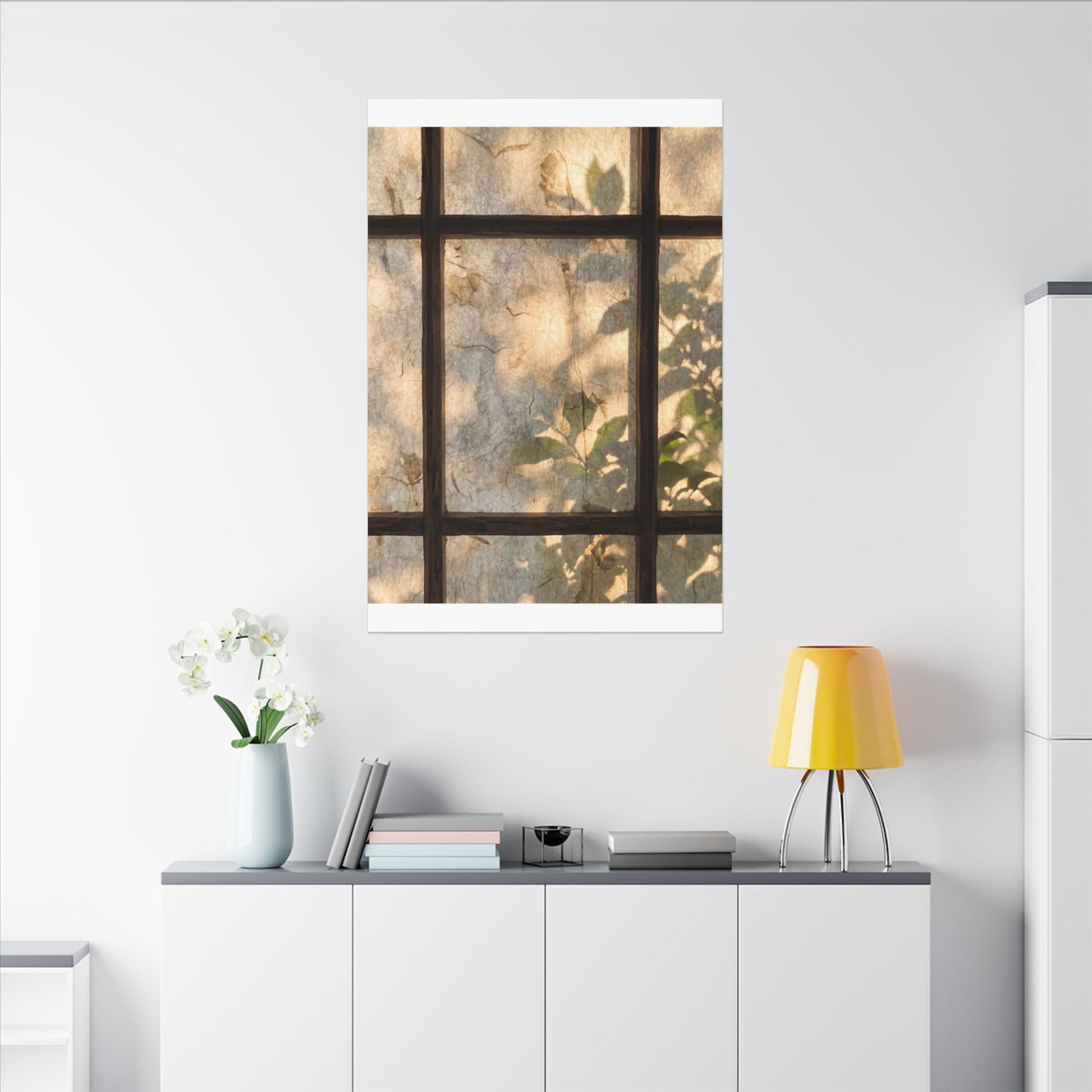 Golden Hour Shoji Screen Canvas Art - Japandi Mono No Aware