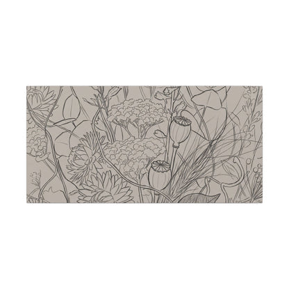 Summer Dried Flowers Minimal Line Canvas Art | Elegant Decor