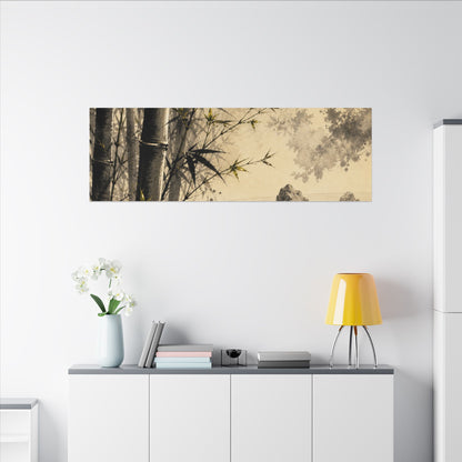 Peaceful Bamboo Grove Canvas Art - Karesansui Zen