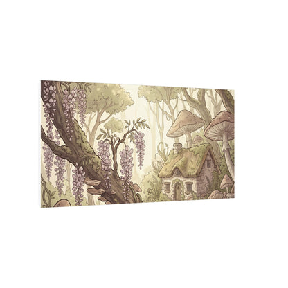 Summer Wisteria Mushroom Illustration Canvas Art | Enchanting Decor