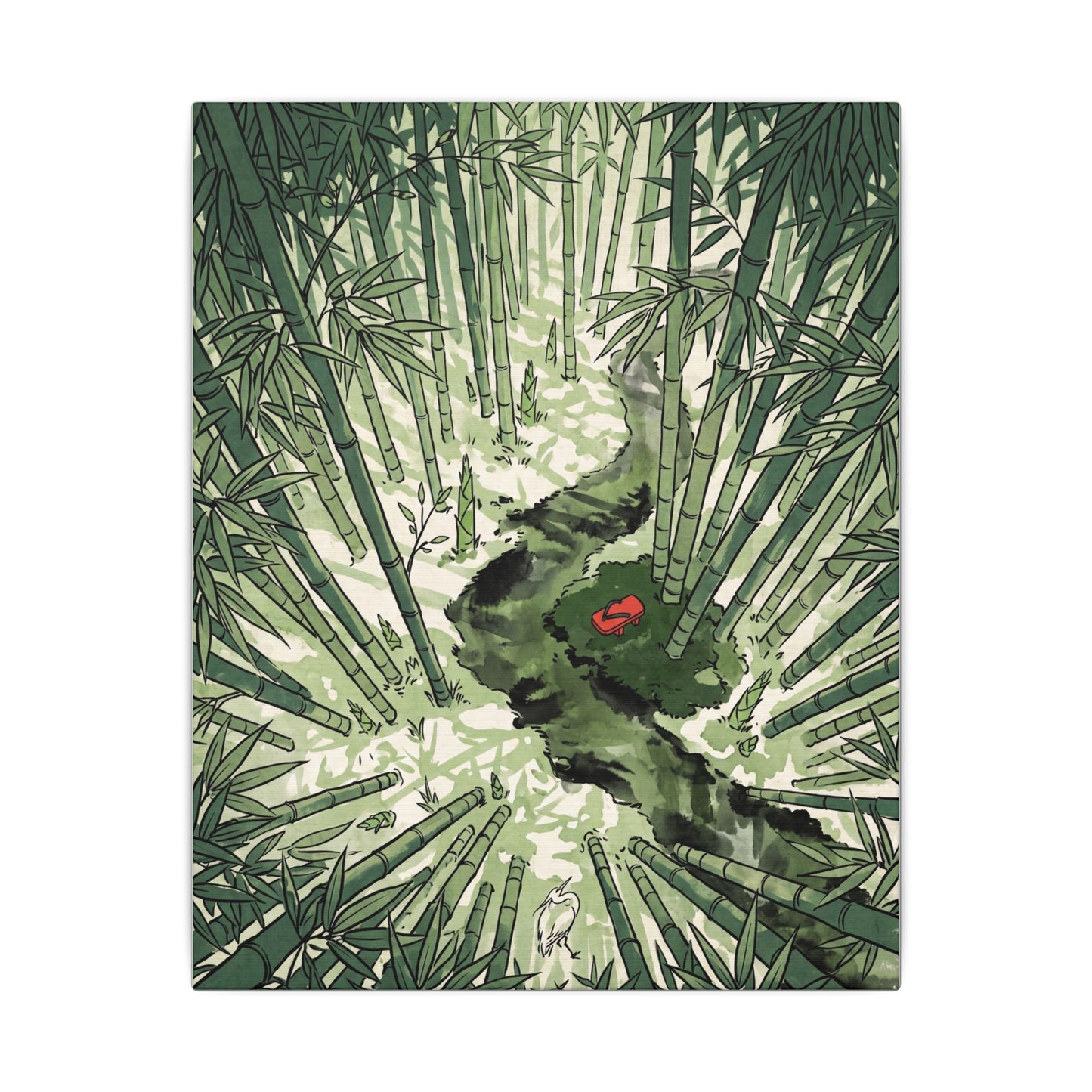 Peaceful Bamboo Grove Canvas Art - Ukiyo E Inspired Zen