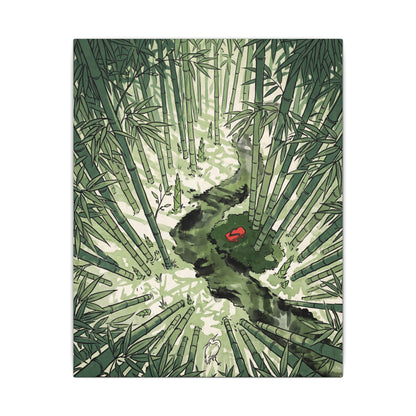 Peaceful Bamboo Grove Canvas Art - Ukiyo E Inspired Zen