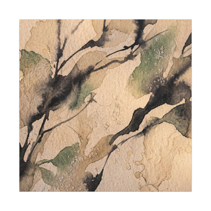 Japandi Shadow Play in Golden Hour | Watercolor Canvas Art