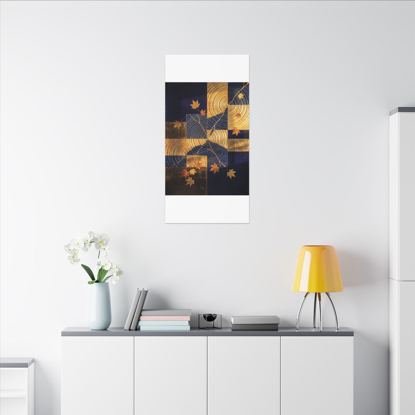 Autumn Water Ripple Crackle Gold Canvas Art | Artful Decor