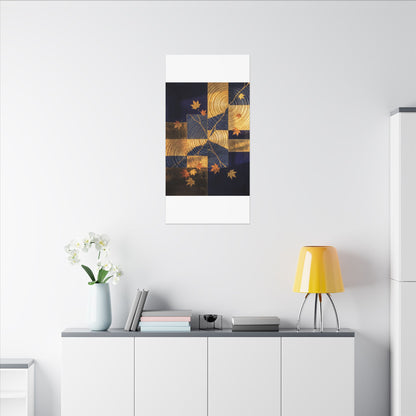 Autumn Water Ripple Crackle Gold Canvas Art | Artful Decor