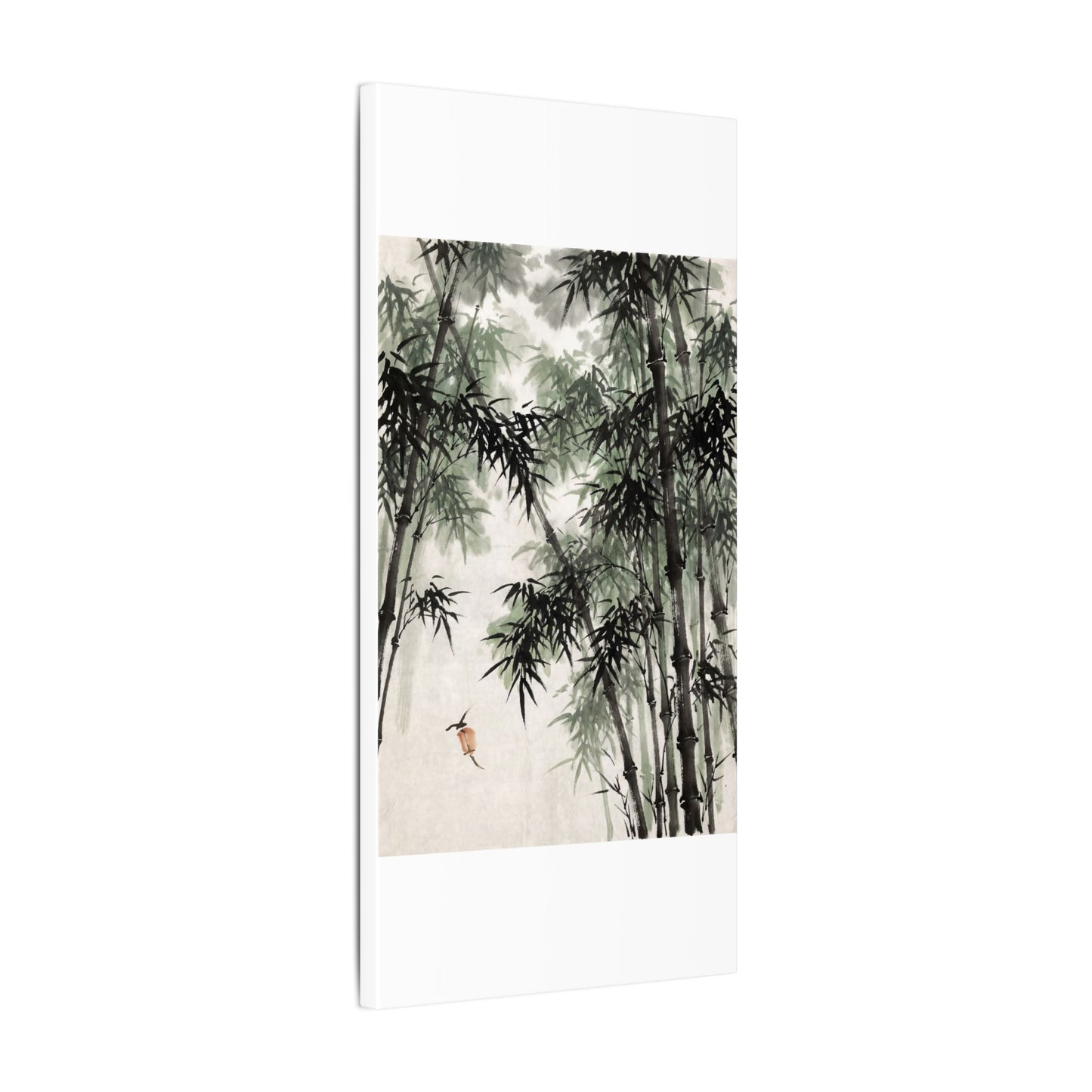 Zen Bamboo Grove in Overcast | Sumi E Canvas Art