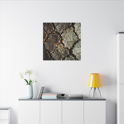 Earthy Cracked Earth Canvas Art - Japanese Pattern Japandi