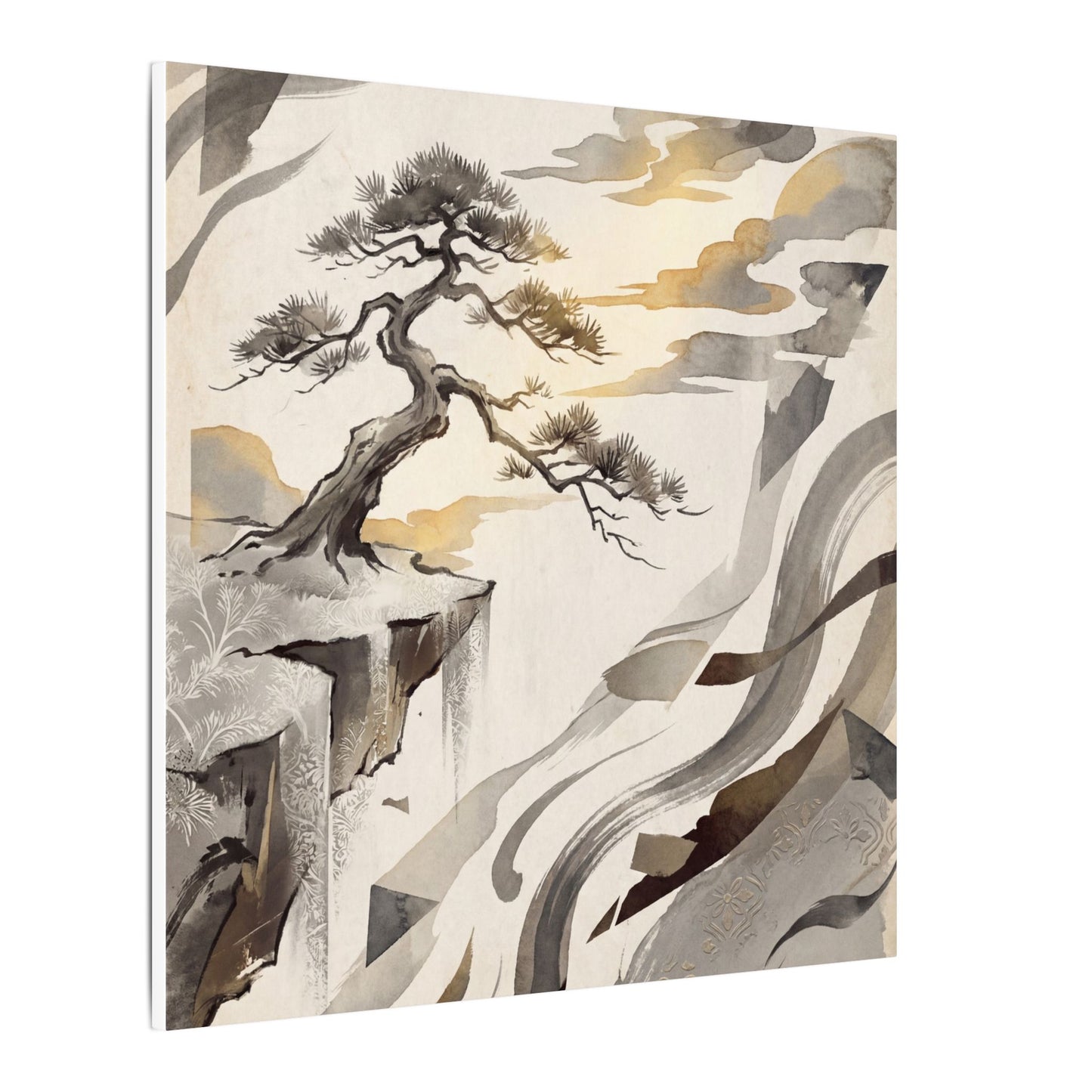 Golden Hour Pine Tree Canvas Art - Japandi Seijaku