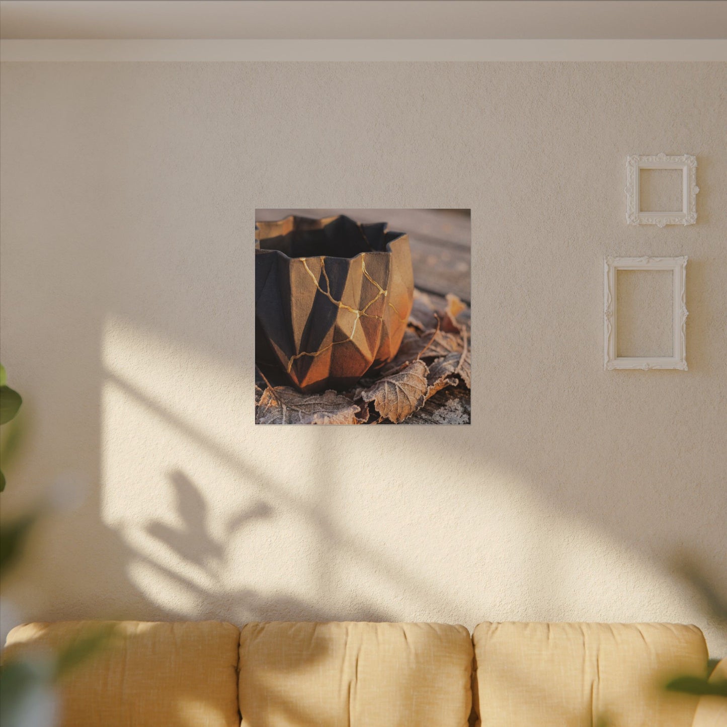 Paper Fold Gold Repair Canvas Art | Philosophical Kintsugi Art
