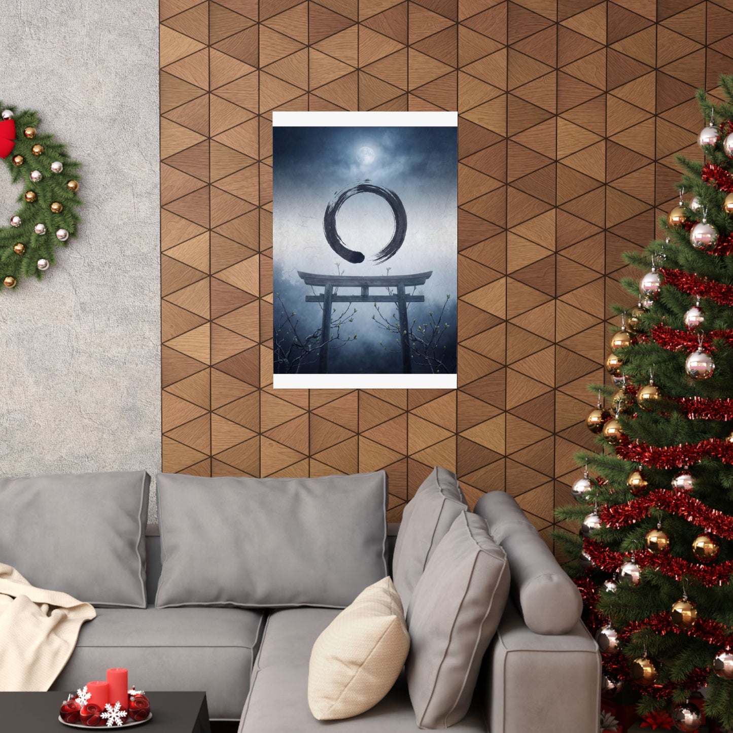 Spring Torii Gate Enso Wall Art Print | Calm Decor