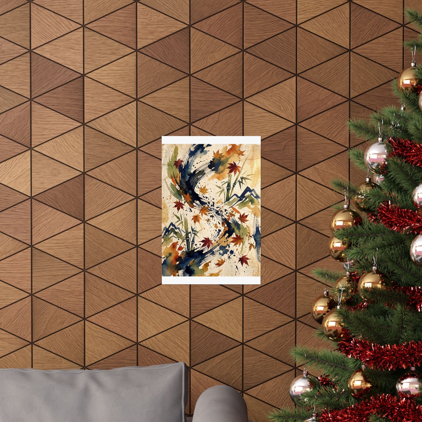 Golden Hour Ink Brushstroke Wall Art Print - Zen Shibui