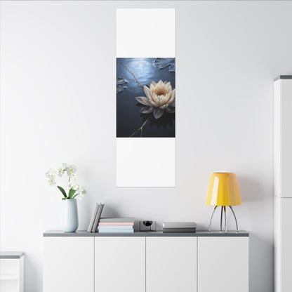 Beautiful Lotus Flower Canvas Art - Gold Vein Kintsugi