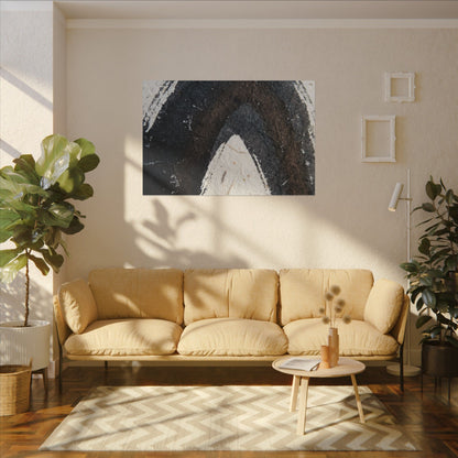 Moody Ink Brushstroke Canvas Art - Moody Minimal Dark Japandi