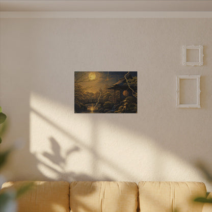 Spring Moonlit Garden Gold Vein Canvas Art | Resilient Decor