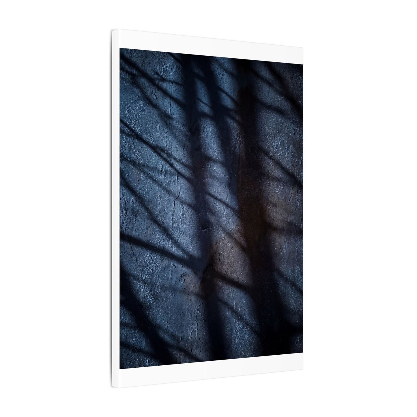 Dark Japandi Shadow Play in Moonlight | Moody Minimal Canvas Art