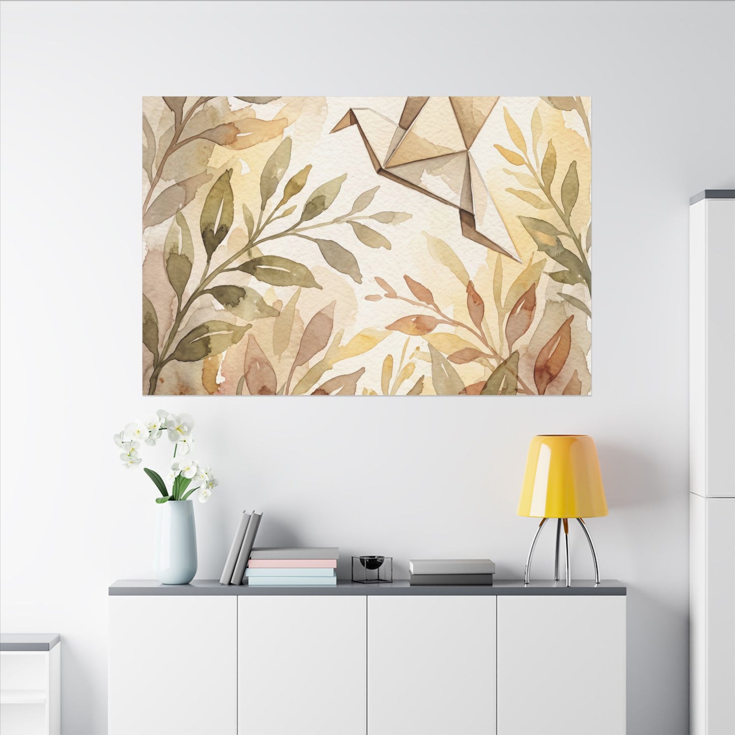 Fukinsei Paper Fold Canvas Art - Japandi Watercolor