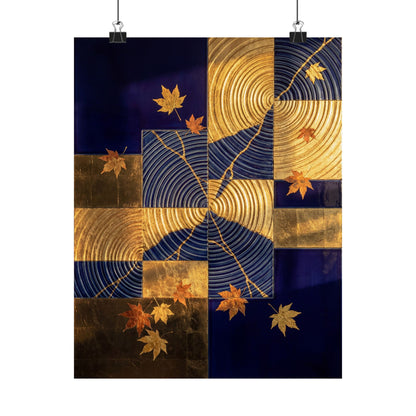 Water Ripple Autumn Wall Art Print | Kintsugi Beautiful Design Art Print